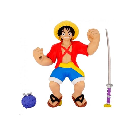 BANDAI CO42939 Heroes de GOO JIT Zu Actionfigur - One Piece World - Superfigur Monkey D. Luffy Knitter- und Stretch-Figur, Mehrfarbig von BANDAI