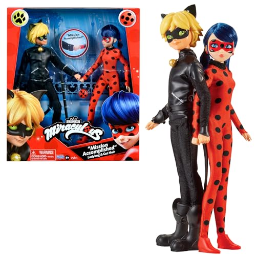 BANDAI - Miraculous Ladybug - Pack mit 2 26 cm Gelenkpuppen - Miraculous Schatulle Ladybug und Cat Noir - Miraculous Spielzeug Puppe - Kinderspielzeug ab 4 Jahren - P50365 von BANDAI