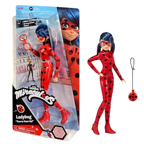 BANDAI - Figur - Miraculous Ladybug - Ankleidepuppe - 26 cm - Ladybug mit ihrem Yoyo im Telefonmodus - Neues Kostüm mit Vinyl-Effekt - P50028 von BANDAI