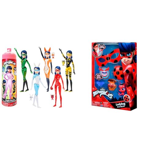 BANDAI Miraculus Ladybug - Marinette Farbe Änderung 26 cm Puppe Miraculous Ladybug - Transformations-Set - Ladybug - Verkleidung & Accessoires - Kostüm für Kinder - P50601 von BANDAI