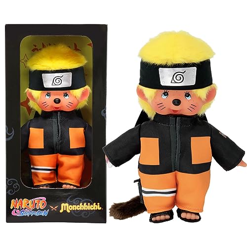 BANDAI - Monchhichi - Kuscheltier Monchhichi Naruto Shippuden - Ikonisches Affenkuscheltier der 80er Jahre - Superweiches Kuscheltier 20 cm für Kinder - Spielzeug für Kinder ab 2 Jahren - SE241088 von BANDAI