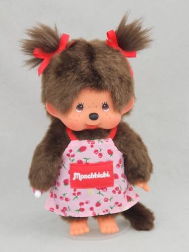 BANDAI - Monchhichi - Monchhichi-Plüsch mit Blumenschürze - Ikonisches Affen-Plüschtier der 80er Jahre - Monchhichi Weiches Kuscheltier 20 cm für Kinder - Spielzeug ab 2 Jahren - SE201648 von BANDAI