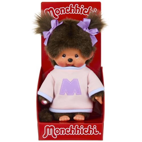BANDAI - Monchhichi - Plüschfigur Monchhichi Sweatshirt M - Ikonischer AFFE-Plüsch aus den 80er Jahren - Plüsch 20 cm für Kinder - Sweatshirt mit Buchstabe M - Kinderspielzeug ab 2 Jahren - SE203956 BANDAI - Monchhichi - Plüschfigur Monchhichi Sweatshirt M - Ikonischer AFFE-Plüsch aus den 80er Jahren - Plüsch 20 cm für Kinder - Sweatshirt mit Buchstabe M - Kinderspielzeug ab 2 Jahren - SE203956 von BANDAI