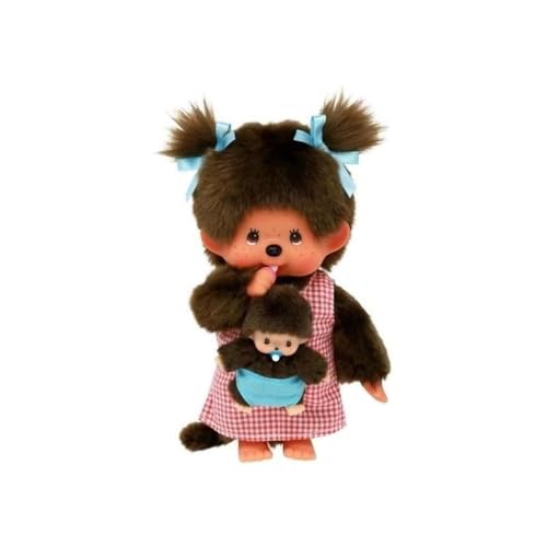 Bandai - Monchhichi - Plüschtier Monchhichi Mama & Baby - Kultplüschtier der 80er - Kuscheliges 20 cm großes Plüschtier für Kinder und Erwachsene - SE243921 von Bandai