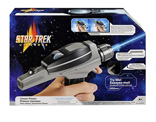 Bandai Star Trek Phaser der Original-Serie, 25,4 cm (10 Zoll) Star Trek Modell-Phaser mit realistischen Sounds und Präsentationsständer, Star Trek Original-Serie, Phaser Gun Replik, tolles von BANDAI