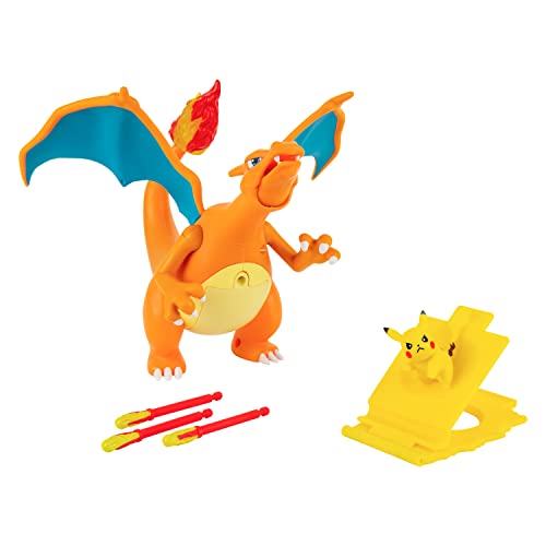 Bandai - Pokémon Figur Glurak Deluxe mit Funktion 15 cm + 1 Pikachu 5 cm – JW2731 von Pokémon