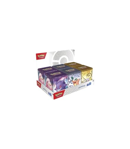 BANDAI Pokémon-Sammelkartenspiel: Stacking Tins Q1 2024 Assort Scharlachrot und Purpur: Metallbox (Spanisch), Pokémon-Kartenspiel: Starten Sie Ihre Reise als Trainer, PC50468, Mehrfarbig von BANDAI