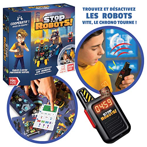 BANDAI – Spaß- & Denkspiele – Very Special Unit: Stop The Robots – Kooperatives Gesellschaftsspiel – Interaktives Spiel mit Spracherkennung für Freunde und Familie – Spricht Französisch – ZZ20112 von BANDAI