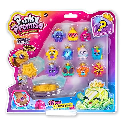 BANDAI TH00004 The Royals Stück | Dieses Pinky Promise Multipack enthält 12 Sammelfiguren Gemmy Friends 1 Armband und 1 Haarspange Kombinieren Sie Edelsteine und Mädchen-Schmuck für tragbaren Spaß von BANDAI