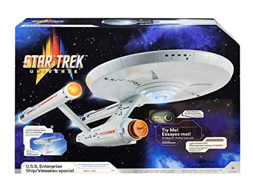 BANDAI The Original Enterprise Star Trek Modell mit Lichtern, Geräuschen und Präsentationsständer, Geschenke Raumschiff, 45,7 cm, authentisches StarTrek-Spielzeug, Mehrfarbig von BANDAI