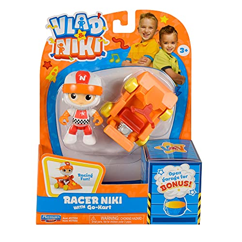 BANDAI Vlad & Niki Play Actionfigur – Racer Niki Figur – bewegliche Actionfigur mit Zubehör, Mehrfarbig, P57556 von BANDAI