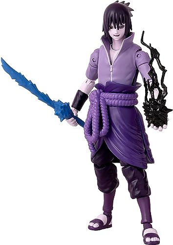 BANDAI – Anime Heroes – Naruto Shippuden – Anime Heroes-Figur Sasuke 17 cm – Uchiwa Sasuke Rinnegan/Mangekyo Sharingan – 36962, Mehrfarbig von BANDAI