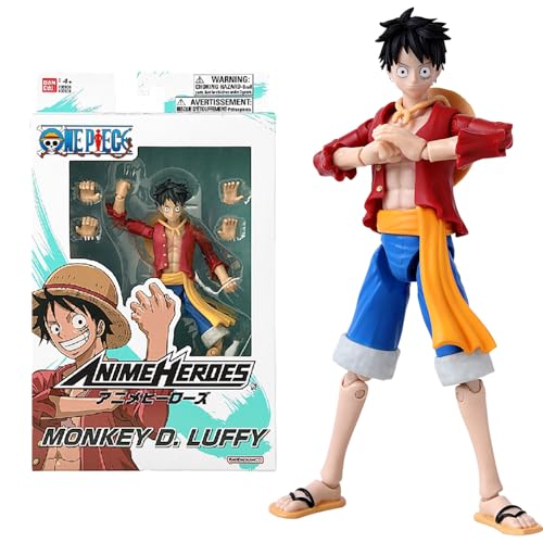 Bandai - Anime Heroes - One Piece - Anime Heroes Figur 17 cm - Monkey D. Ruffy - Offizielle One Piece Lizenz - Gelenkige Ruffy-Figur - Manga Figuren - Spielzeug für Kinder ab 4 Jahren - 37008 von BANDAI