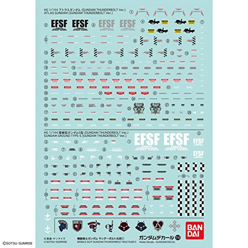 Bandai Hobby - Gundam Decal - 114 Mobile Suit Gundam Thunderbolt Multiuse von BANDAI SPIRITS