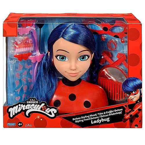 BANDAI – Miraculous Ladybug – Miraculous Deluxe Frisierkopf 21 cm – Marinette-Frisurenkopf Schatulle + 30 Accessoires, Schmuck - Miraculous Offizielle Lizenz Spielzeug für Kinder ab 4 Jahren - P50247 von BANDAI