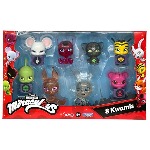 Bandai - Miraculous - Pack mit 8 Kwamis – Miraculous Mini-Figuren Sammlung - Spiel Miraculous Schatulle Set mit 8 Kwamis - Kleine süße Miraculous Ladybug Figuren - Spielzeug ab 4 Jahren - P50532 von BANDAI