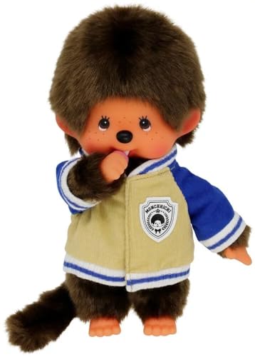 Bandai - Monchhichi - Plüschtier Monchhichi Teddyjacke - Kultplüschtier der 80er - Kuscheliges 20 cm großes Plüschtier für Kinder und Erwachsene - SE42223 von Bandai