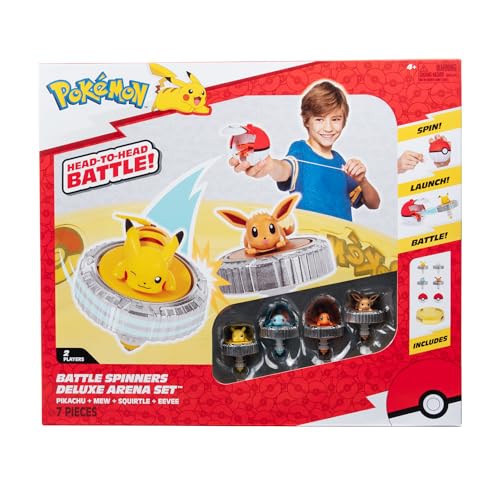 Bandai JW4411 Pokémon Pikachu, Arena + 4 Kreisel von BANDAI