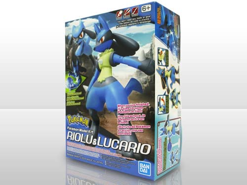 Bandai Pokémon – Figuren mit Gelenken, zum Bauen, 12 cm – Figuren Riolu + Lucario von BANDAI