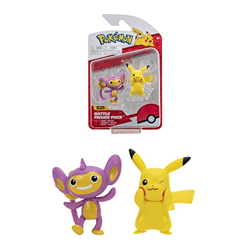 Bandai — Pokémon — Packung mit 2 Kampffiguren — Pikachu und Capumin — W11 — 5 cm große Sammelfiguren — JW2635 — zufällige Modelle von BANDAI