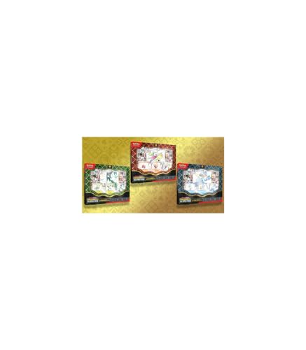 BANDAI Pokémon-Sammelkartenspiel: SV4 5 Premium Collection Assort Scharlachrot und Purpur, Schicksale aus Paldea (Spanisch), exquisite Kunst, Unendlichkeitsstrategie, PC50474, mehrfarbig von BANDAI