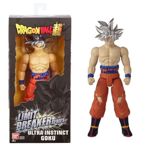 BANDAI - Dragon Ball Super - Goku Ultra Instinkt - Limit Breaker Figur 30 cm - Offizielle Dragon Ball Lizenz - Große Gelenkige Goku Ultra Instinct Figur - Spielzeug für Kinder ab 4 Jahren - 36734 von BANDAI