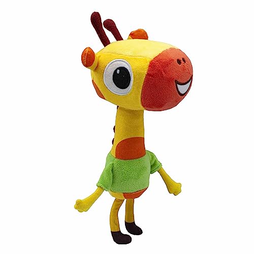 BANDAI Milo Giraffen-Teddybär-Plüschtier, 20 cm, luftiges Plüschtier aus der Milo-Zeichentrickserie, niedliche sprechende Giraffe, Plüsch mit Geräuschen und Sätzen, entzückendes Cartoon-Musikspielzeug von BANDAI