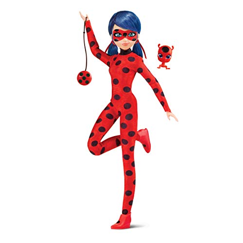 BANDAI Miraculous Puppe Ladybug Kwami und Cat Noir, 26 cm große Ladybug-Gelenkpuppe mit Zubehör und Miraculous Kwami, Marinette von BANDAI