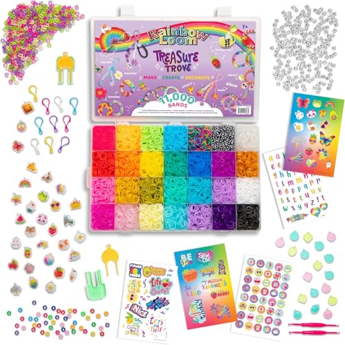 Rainbow Loom Schatztruhband-Set, Gummiband-Set mit Speed-Webstuhl, Doppelhaken-Werkzeug und elastischen Bändern, Regenbogen-Webstuhl, Kinder-Schmuckherstellungs-Set, tolles Geschenk für Kinder ab 7 Rainbow Loom Schatztruhband-Set, Gummiband-Set mit Speed-Webstuhl, Doppelhaken-Werkzeug und elastischen Bändern, Regenbogen-Webstuhl, Kinder-Schmuckherstellungs-Set, tolles Geschenk für Kinder ab 7 von BANDAI