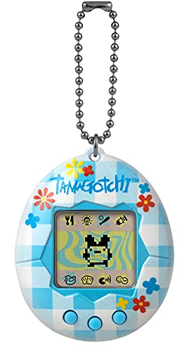 Tamagotchi 42880 Bandai, Gen 2, Blumen-Gingham-Muschel mit Kette, das Original Virtual-Reality-Haustier, Mehrfarbig von BANDAI