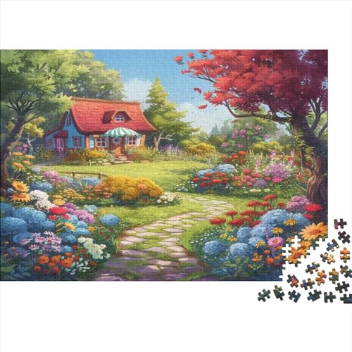 Berghütte 1000 Stück Puzzles Für Erwachsene Teenager Stress Abbauen Familien-Puzzlespiel 1000-teiliges Puzzle Kinder Lernspiel Spielzeug Geschenk Puzzel 1000pcs (75x50cm) von BANEUBBDE