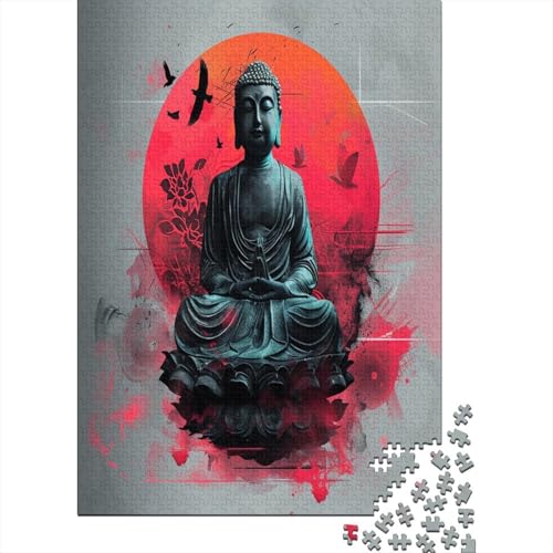 Buddha Statue Puzzle 1000 Teile Puzzles Für Erwachsene Lernspiel Herausforderungsspielzeug 1000-teilige Puzzlespiel Für Erwachsene Kinder Puzzel 1000pcs (75x50cm) von BANEUBBDE