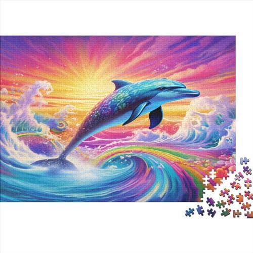 Delphin Puzzle 1000 Teile, Erwachsene, Klassische Puzzle, Impossible Puzzle,GesKükenlichkeitsspiel Für Die Ganze Familie Erwachsenenpuzzle Ab 14 Jahren Puzzel 1000pcs (75x50cm) von BANEUBBDE