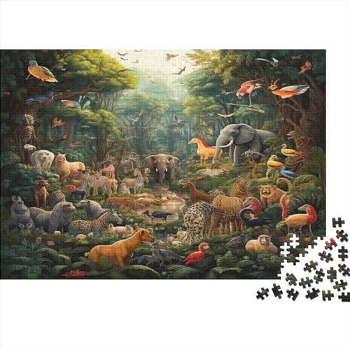 Dschungeltiere Puzzle 1000 Teile Puzzle Für Erwachsene Und Kinder Ab 14 Jahren Puzzel 1000pcs (75x50cm) von BANEUBBDE