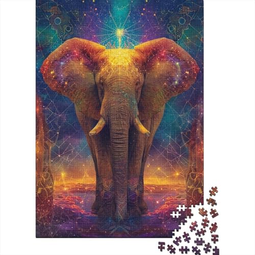 Elefant 1000 Stück Puzzles Für Erwachsene Teenager Stress Abbauen Familien-Puzzlespiel Mit Poster in 1000-teiliges Puzzle Kinder Lernspiel Spielzeug Geschenk Puzzel 1000pcs (75x50cm) von BANEUBBDE