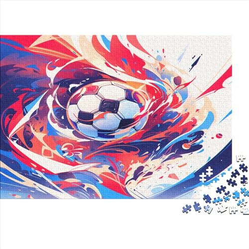 Fußball 1000 Stück Puzzles Für Erwachsene Teenager Stress Abbauen Familien-Puzzlespiel Mit Poster in 1000-teiliges Puzzle Kinder Lernspiel Spielzeug Geschenk Puzzel 1000pcs (75x50cm) von BANEUBBDE