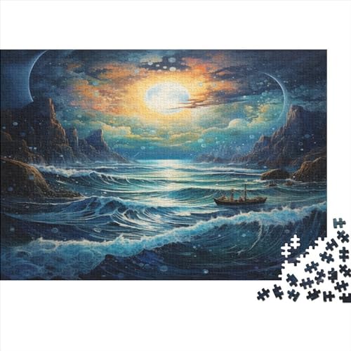 Gezeiten 1000 Stück Puzzles Für Erwachsene Teenager Stress Abbauen Familien-Puzzlespiel Mit Poster in 1000-teiliges Puzzle Kinder Lernspiel Spielzeug Geschenk Puzzel 1000pcs (75x50cm) von BANEUBBDE