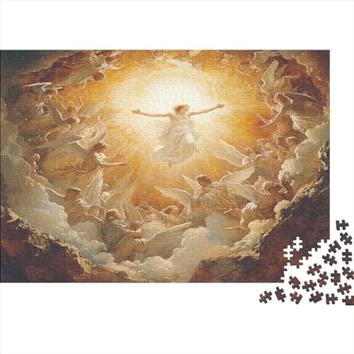 Jesus 1000 Stück Puzzles Für Erwachsene Teenager Stress Abbauen Familien-Puzzlespiel 1000-teiliges Puzzle Kinder Lernspiel Spielzeug Geschenk Puzzel 1000pcs (75x50cm) von BANEUBBDE