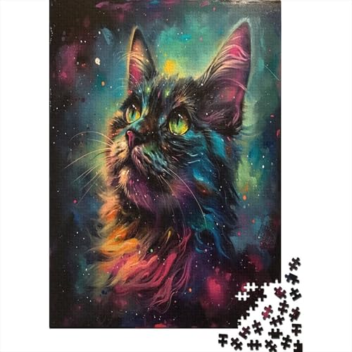 Painted Kat Puzzle 1000 Teile,Puzzle Für Erwachsene, Impossible Puzzle, GesKükenlichkeitsspiel Für Die Ganze Familie,Puzzle Legespiel- Erwachsenenpuzzle Puzzel 1000pcs (75x50cm) von BANEUBBDE