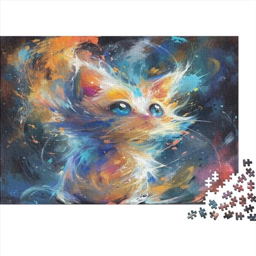 Painted Kat Puzzlespiel 1000 Teile Erwachsene -Puzzle 1000 Stück Spiel Puzzles Für Erwachsene Kinder Puzzle Erwachsenen Puzzlespiel Puzzel 1000pcs (75x50cm) von BANEUBBDE