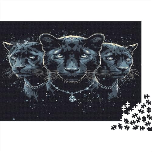 Schwarzer Panther Puzzle 1000 Teile Erwachsener Kniffel Spaß Für Die Ganze Familie - Abwechslungsreiche 1000 Puzzleteilige Motive Puzzle Erwachsene, Puzzel 1000pcs (75x50cm) von BANEUBBDE