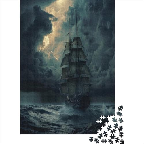 Segelboot 1000 Stück Puzzles Für Erwachsene Teenager Stress Abbauen Familien-Puzzlespiel Mit Poster in 1000-teiliges Puzzle Kinder Lernspiel Spielzeug Geschenk Puzzel 1000pcs (75x50cm) von BANEUBBDE