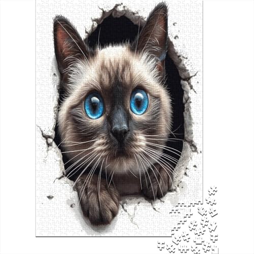 Siamese Kat Puzzle 1000 Teile Für Erwachsene Und Kinder Ab 14 Jahrenfür Stressabbauer Puzzlespiel Erwachsenen Puzzlespiel Puzzel 1000pcs (75x50cm) von BANEUBBDE