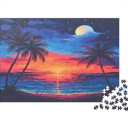 Strand Sonneset Puzzle 1000 Teile Puzzles Für Erwachsene Klassische Puzzles 1000 Teile Erwachsene Puzzlespiel Erwachsene 1000 Teile Erwachsenen Puzzlespiel Puzzel 1000pcs (75x50cm) von BANEUBBDE