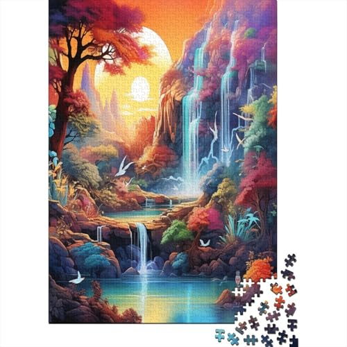 Wasserfall Wunderland Puzzlespiel 1000 Teile Erwachsene -Puzzle 1000 Stück Spiel Puzzles Für Erwachsene Kinder Puzzle Erwachsenen Puzzlespiel Puzzel 1000pcs (75x50cm) von BANEUBBDE