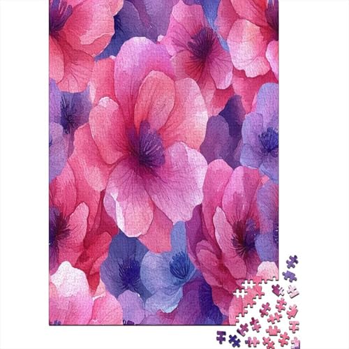 Watercolor Blumes Puzzle 1000 Teile,Puzzlespiel Für Erwachsene,Impossible Puzzle,Puzzle GesKükenlichkeitsspiel Für Die Ganze Familie, Geschenke Für Männer/Frauen Erwachsenen Puzzel 1000pcs (75x50cm) von BANEUBBDE