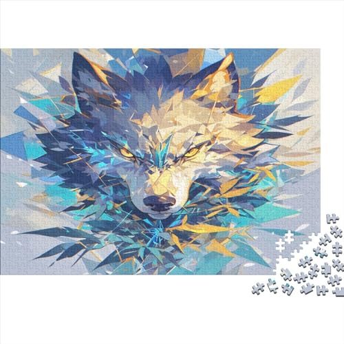 Wolf 1000 Stück Puzzles Für Erwachsene Teenager Stress Abbauen Familien-Puzzlespiel Mit Poster in 1000-teiliges Puzzle Kinder Lernspiel Spielzeug Geschenk Puzzel 1000pcs (75x50cm) von BANEUBBDE