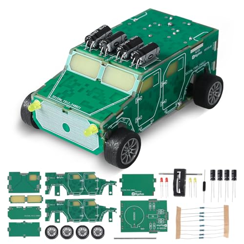 DIY Fahrzeugmodell Lötpraxis Set mit Rückläufigem Antriebs System und LED Beleuchtung, ideal für STEM Bildung und Elektroniklernen Einzigartiges Geschenk für Familie & Freunde von BANRIA