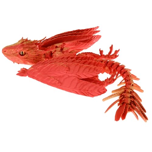 BAODBF Wyvern Federdrache, 3D-Drache, bedruckt, Drache, Drache, dekorativ, 3D, Drache, beweglich, Drache, Spielzeug für Büro und Zuhause (Rotgold) von BAODBF