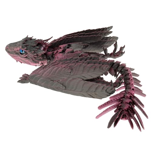 BAODBF Wyvern Federdrache, 3D-Drache, bedruckt, Drache, Drache, dekorativ, 3D, Drache, beweglich, Drache, Spielzeug für Büro zu Hause (Black-Meihong) von BAODBF